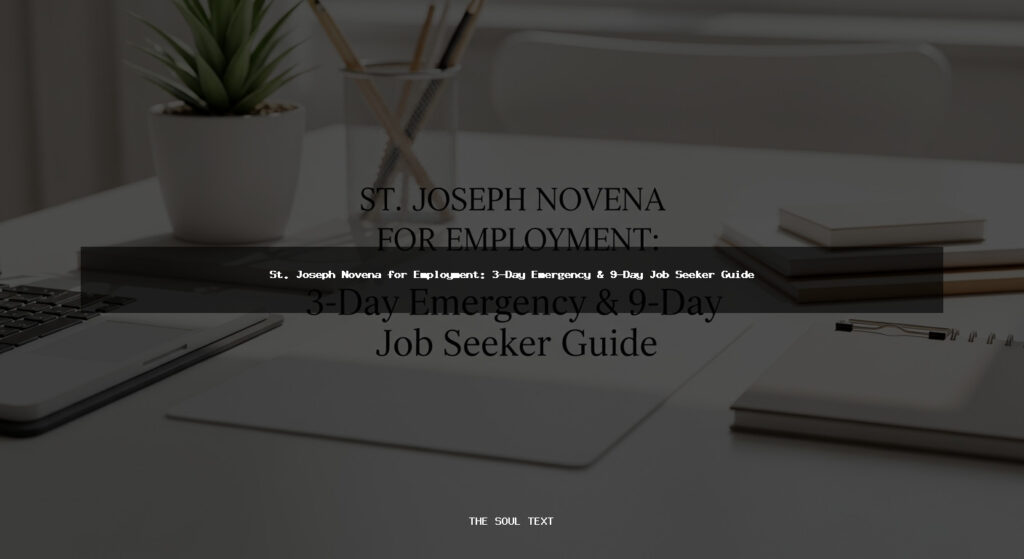 St. Joseph Novena for Employment: 3-Day Emergency & 9-Day Job Seeker Guide