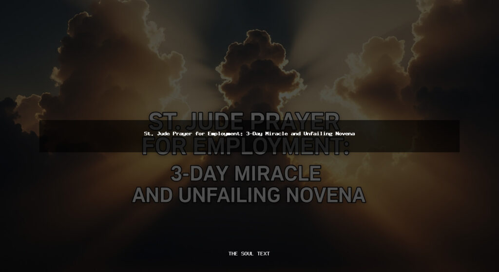 St. Jude Prayer for Employment: 3-Day Miracle and Unfailing Novena