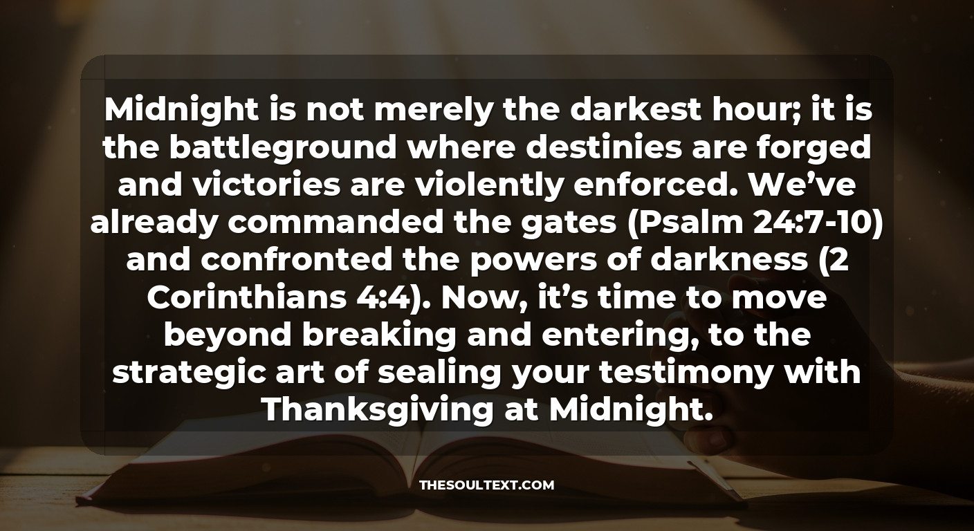 Thanksgiving at Midnight: Sealing the Testimony