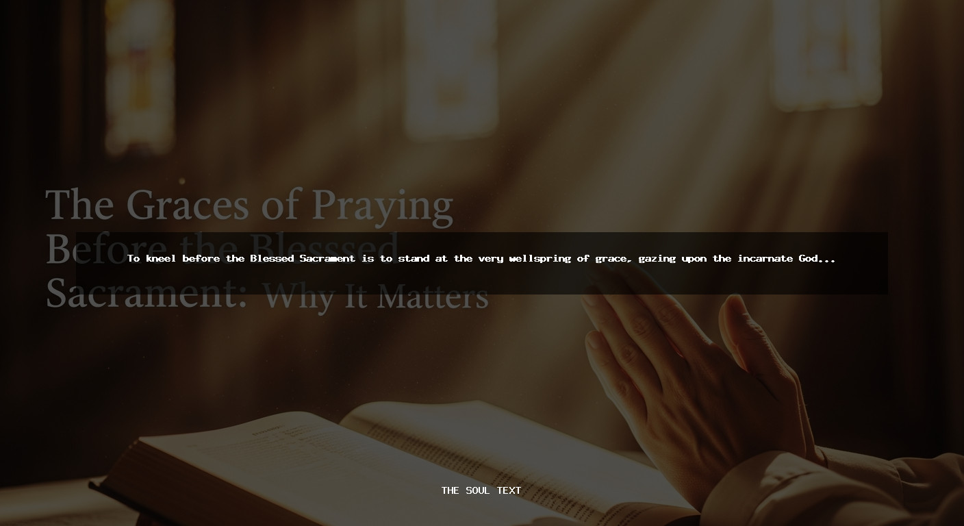 The Graces of Praying Before the Blessed Sacrament: Why It Matters