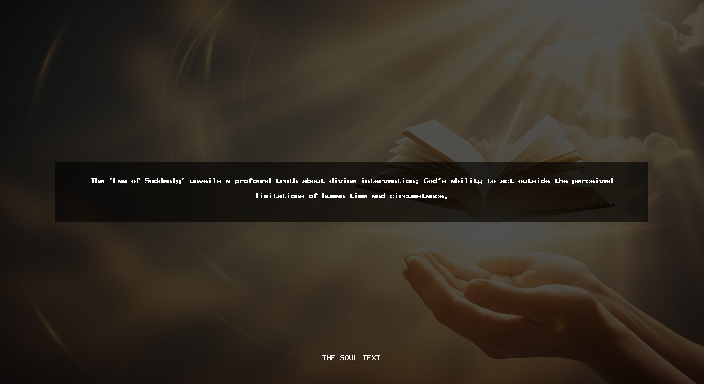 The Law of Suddenly: Why God Can Perform a Financial Miracle Today