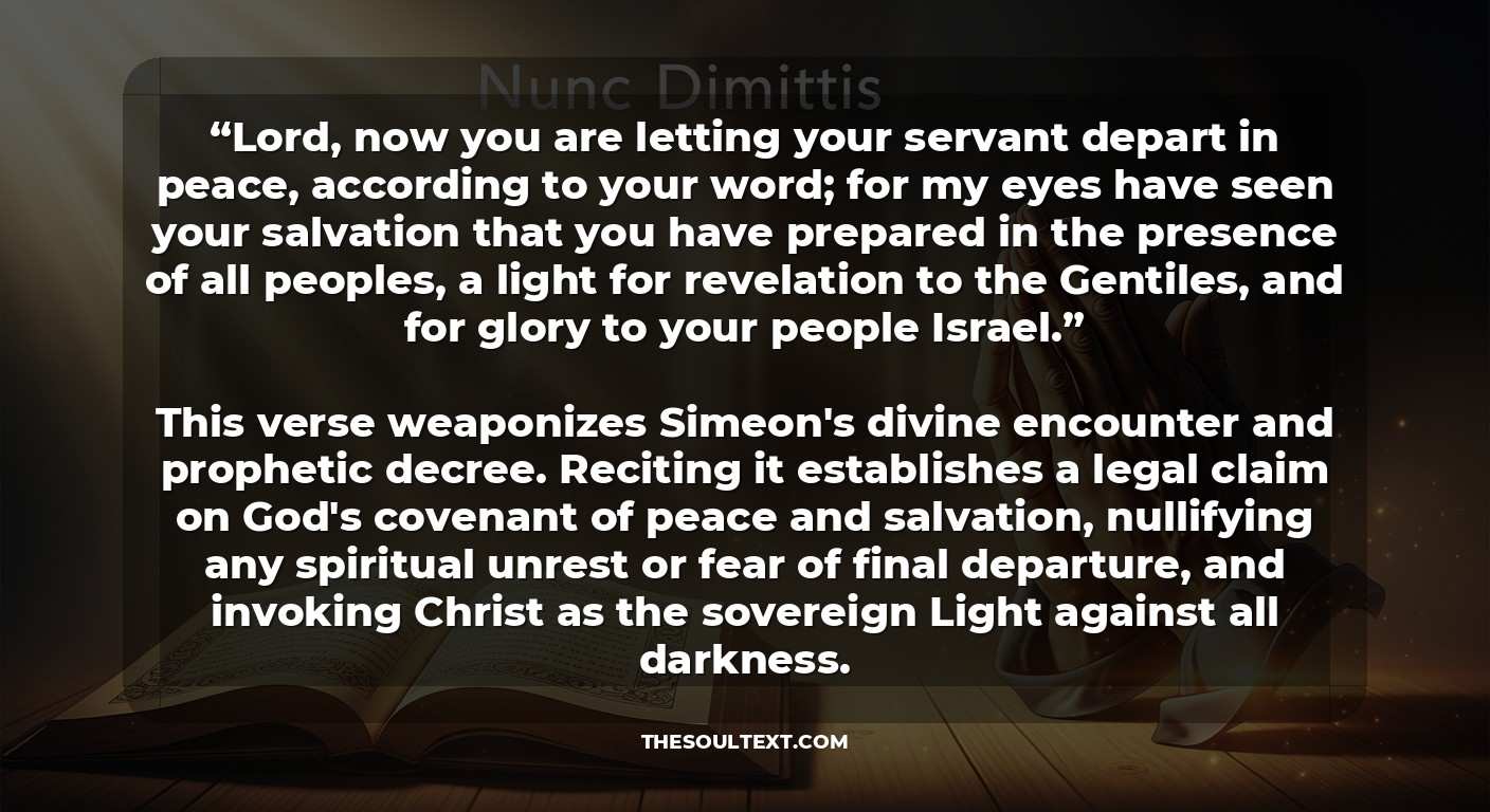 The Nunc Dimittis Verses (canticle of Simeon)
