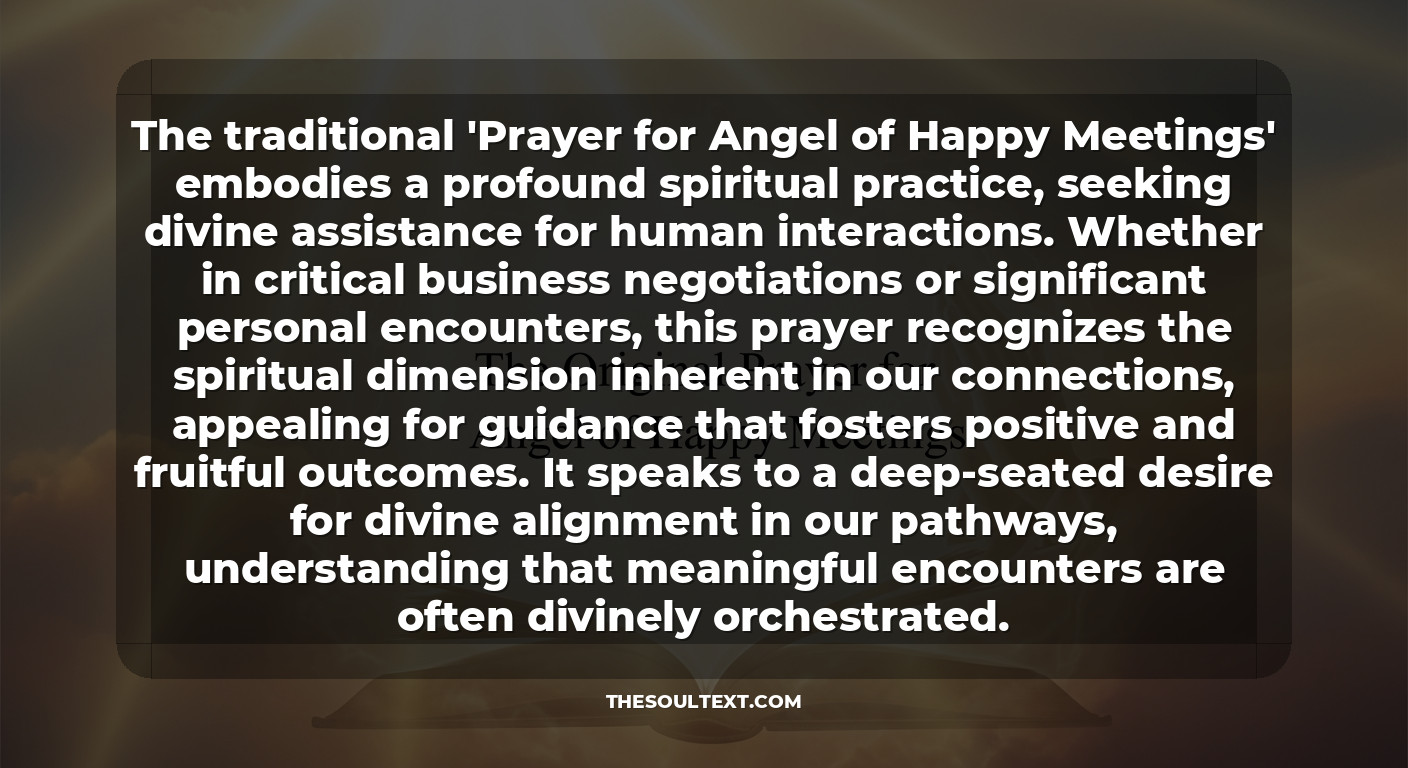 The Original Prayer for Angel of Happy Meetings (traditional Text)