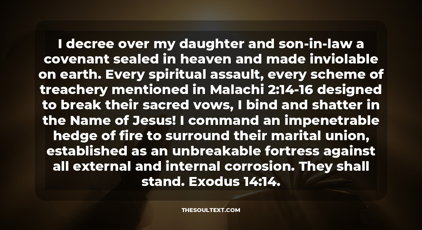 Wedding Prayer for Daughter and Son-in-law: a Covenant Decree
