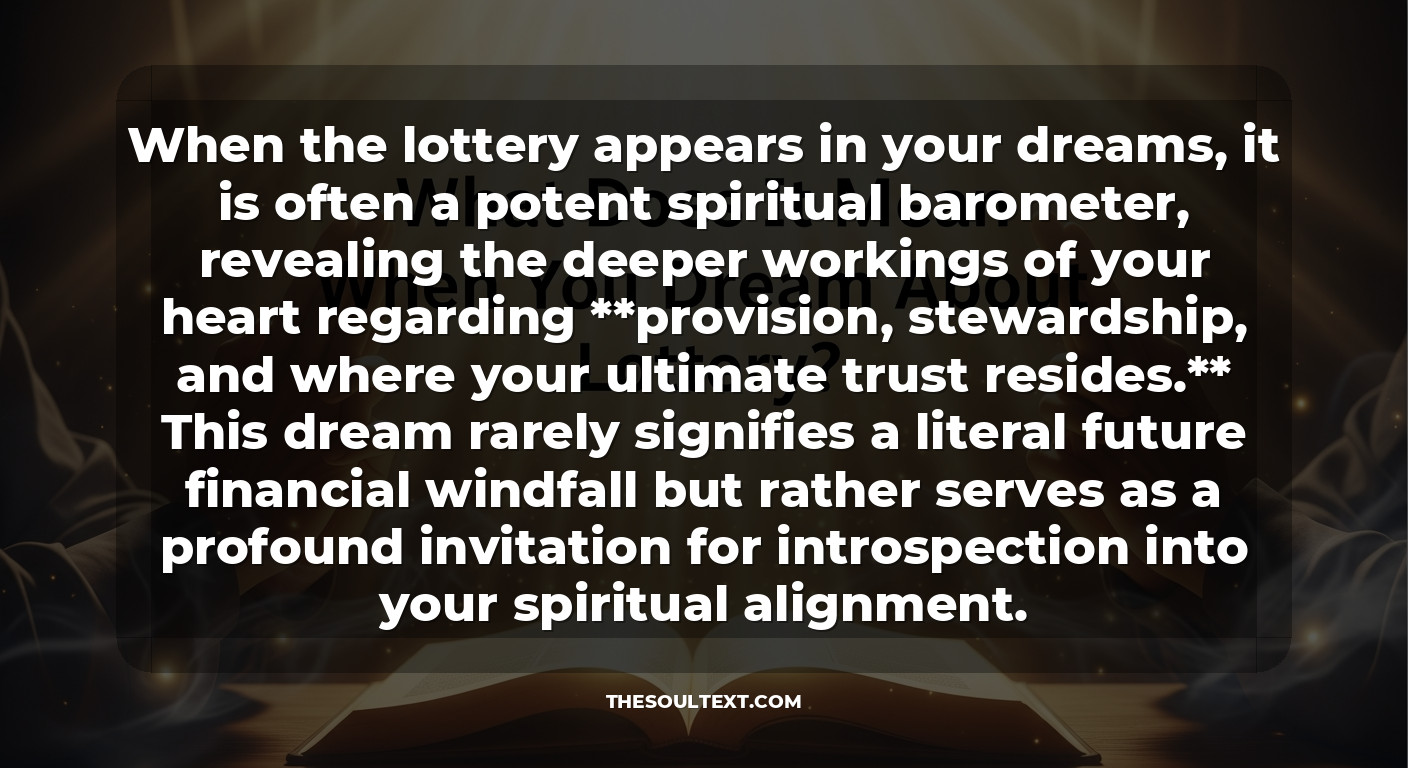 What Does It Mean When You Dream About the Lottery? (the Core Message)
