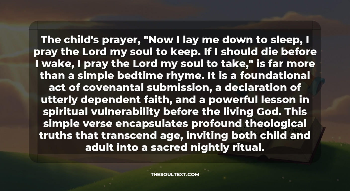 What Is the Child's Prayer Now I Lay Me Down to Sleep?