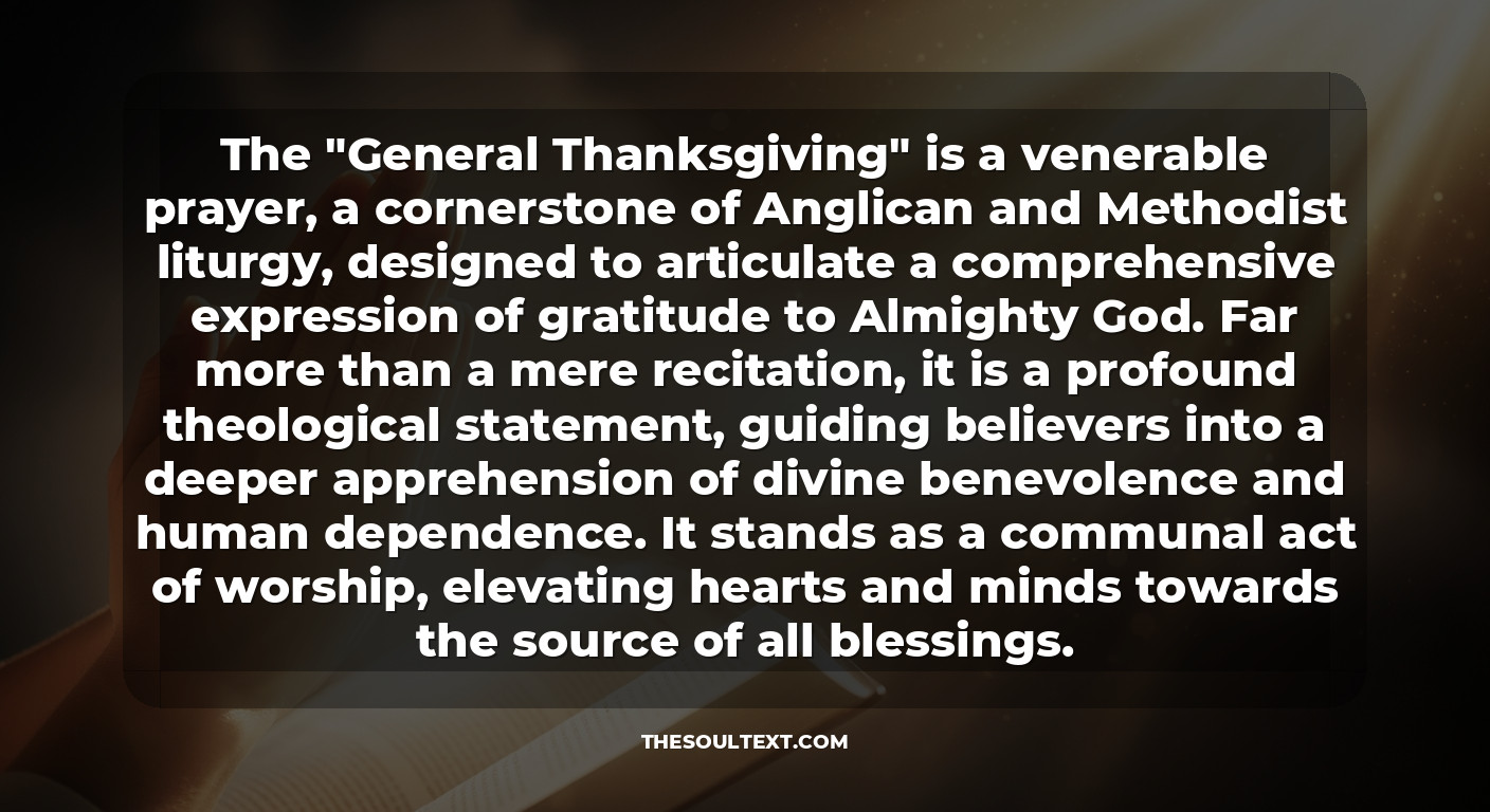 What Is the Methodist Prayer for Thanksgiving? (the General Thanksgiving)