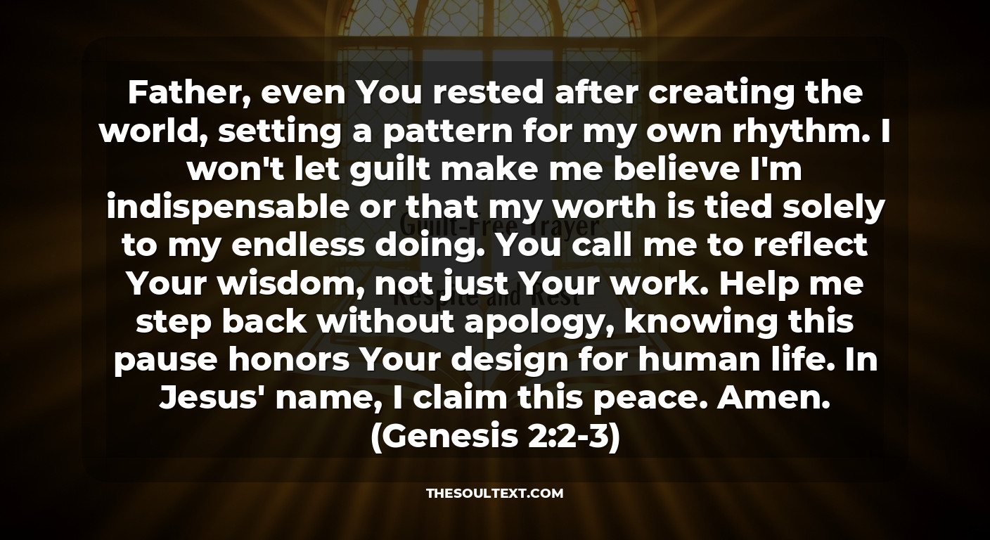 A Caregiver's Personal Prayer for Guilt-free Respite and Rest