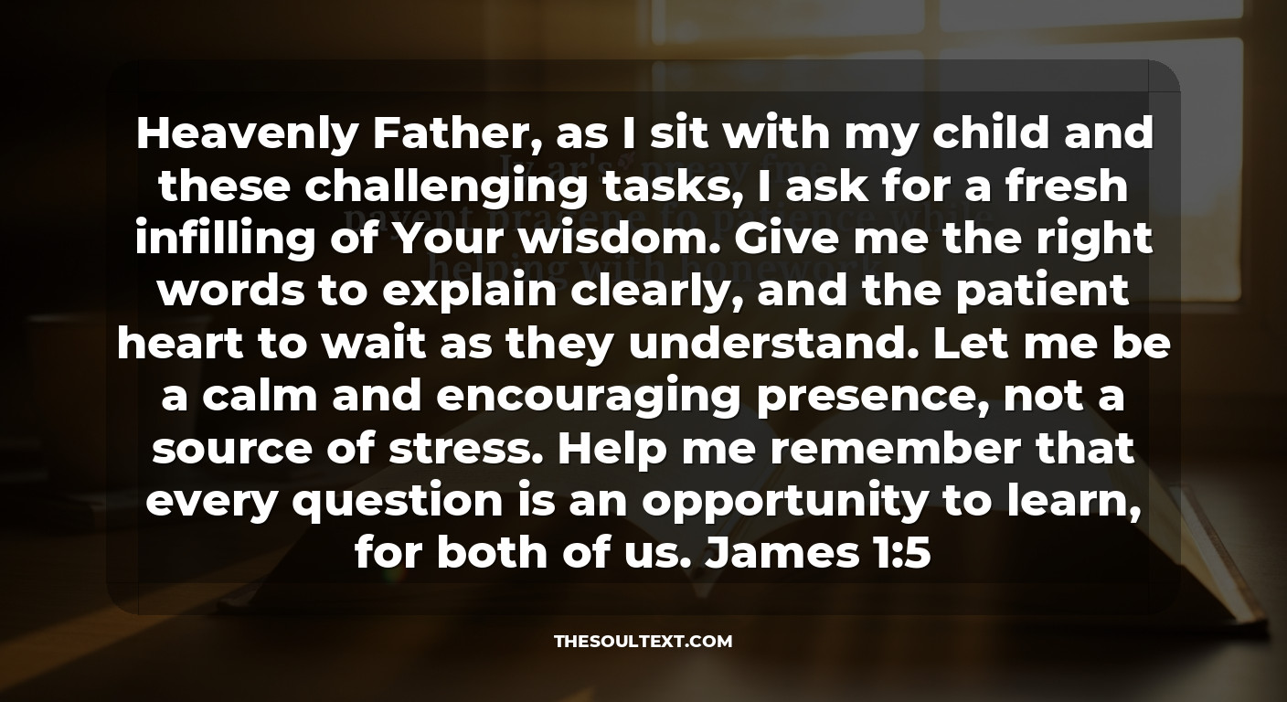 A Parent’s Prayer for Patience While Helping with Homework
