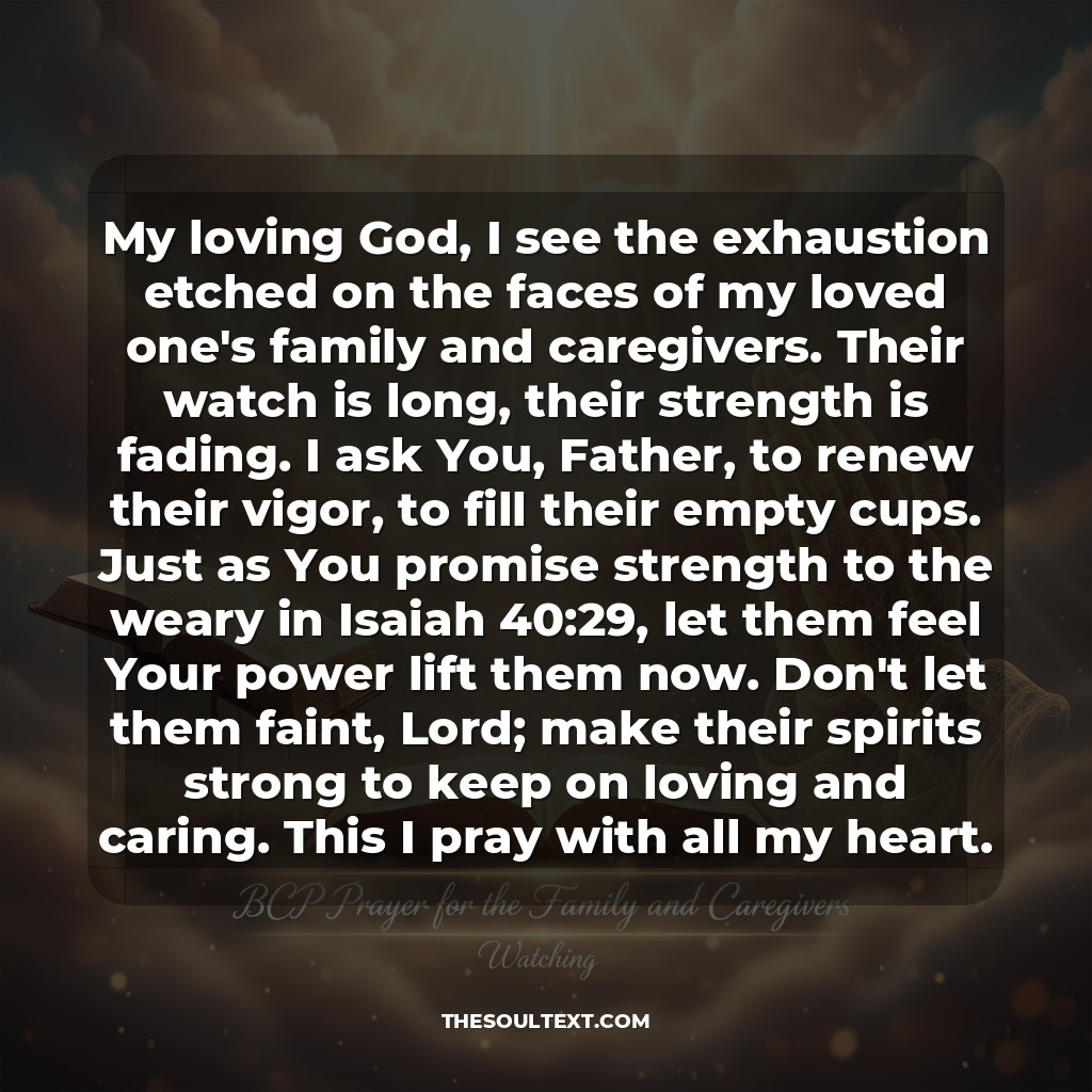 Bcp Prayer for the Family and Caregivers Watching