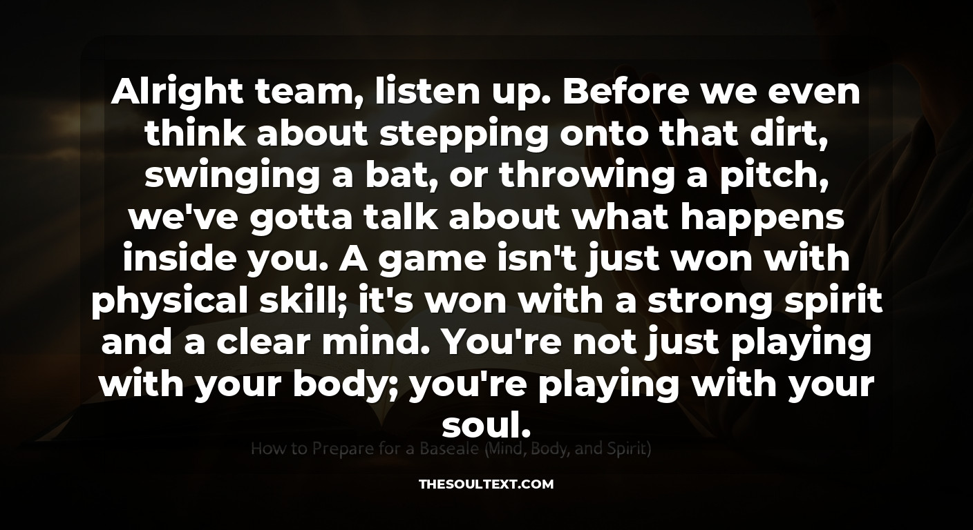 How to Prepare for a Baseball Game (mind, Body, and Spirit)