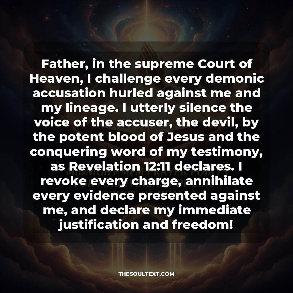 Midnight Mfm Prayer Points for Forgiveness of Sins (court of Heaven)