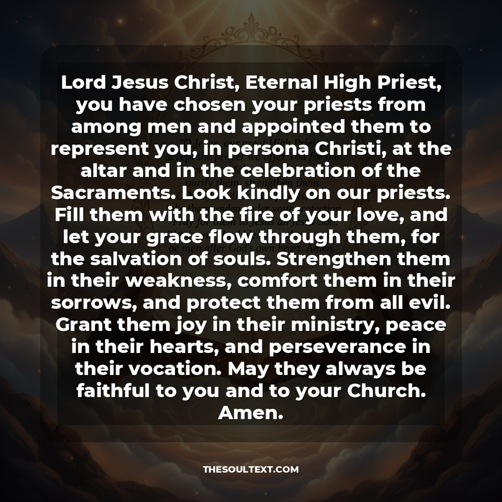 Pope Benedict Xvi’s Prayer for Priests Traditional Text
