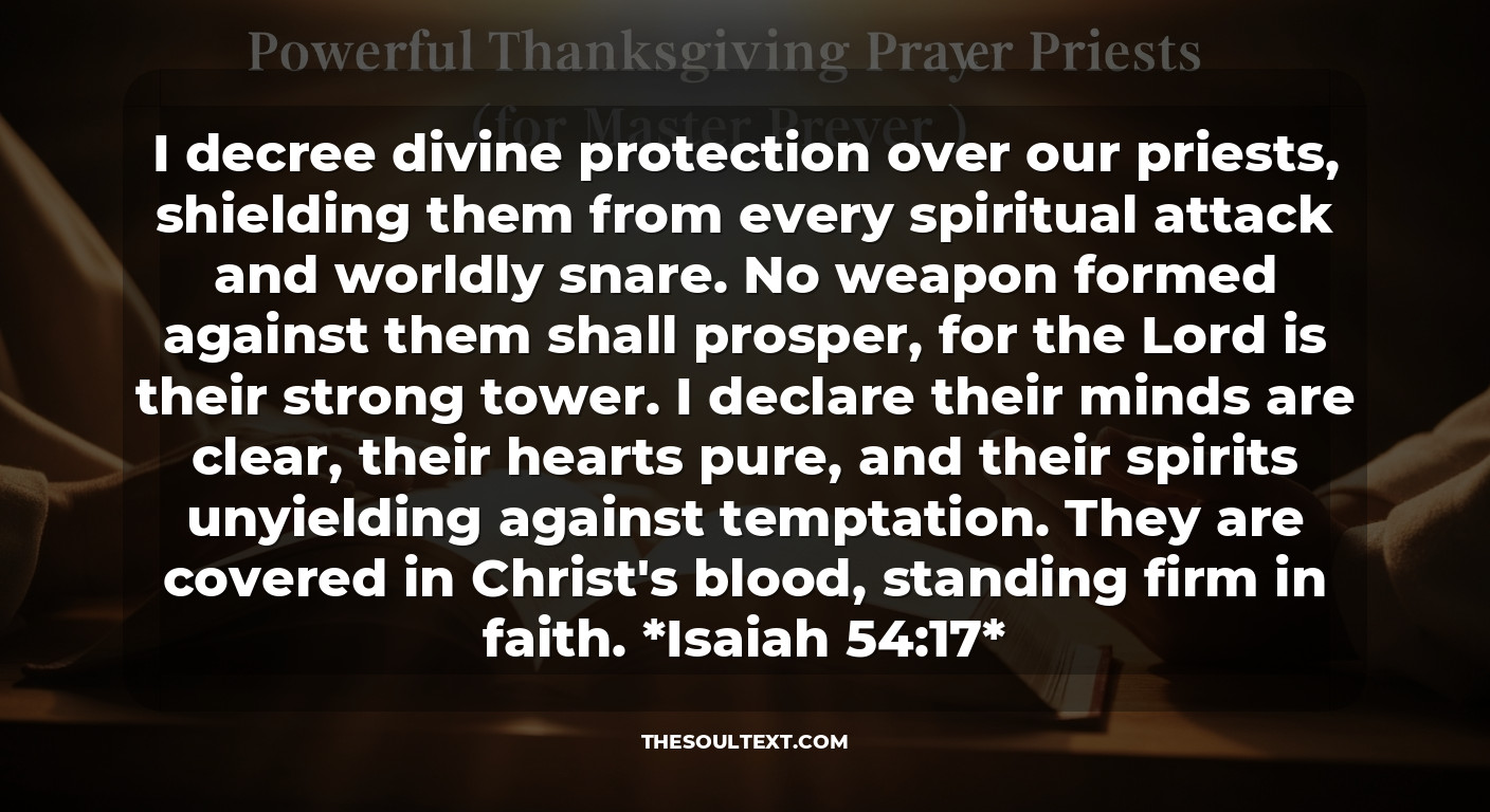 Powerful Thanksgiving Prayer for Priests (the Master Prayer)