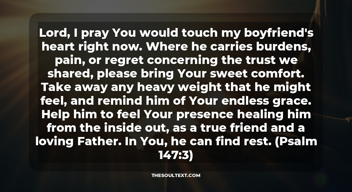 Prayer for Broken Trust in Relationship with Boyfriend