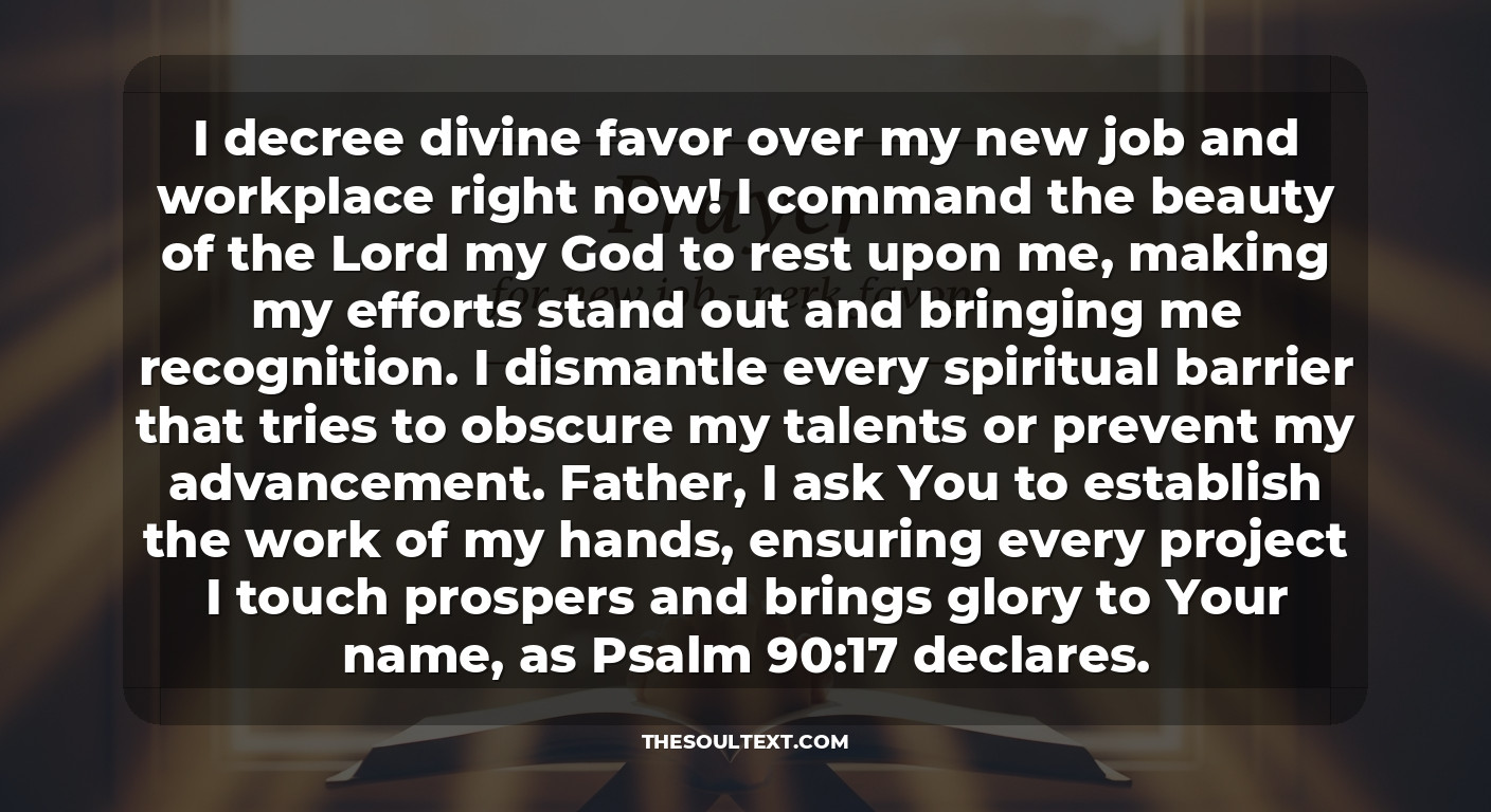 Prayer for Favor at the New Job/workplace