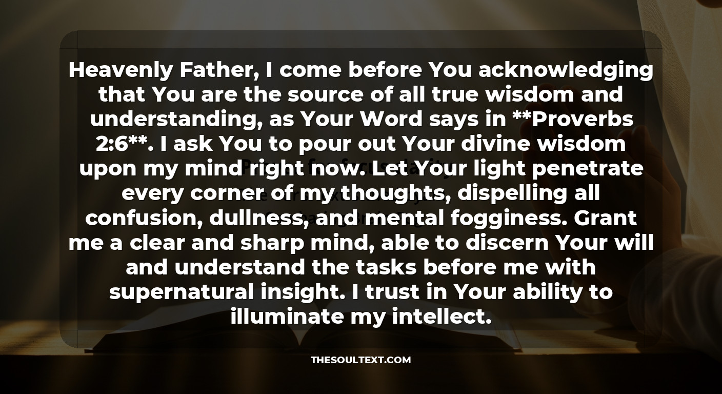 Prayer for Focus and Clarity (against Brain Fog)