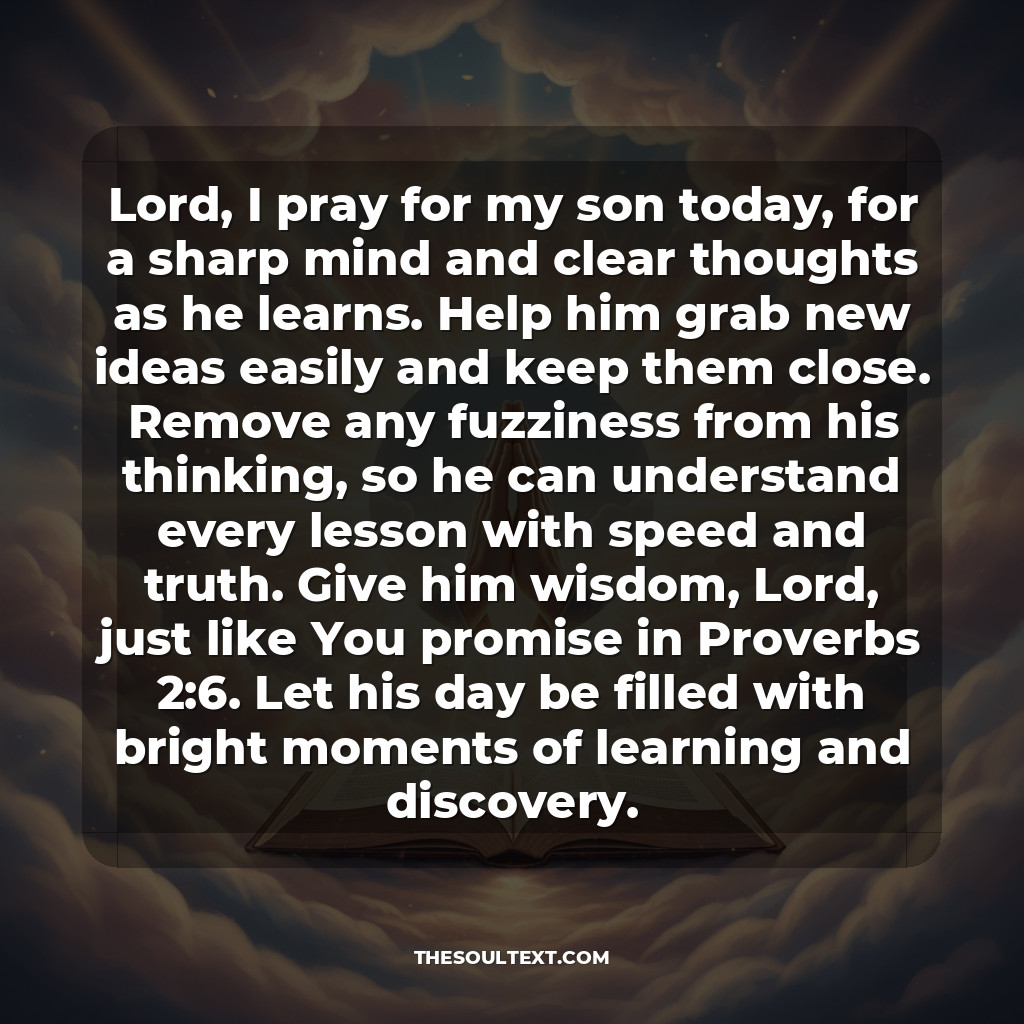 Prayer for My Son's Education Success & Breakthrough