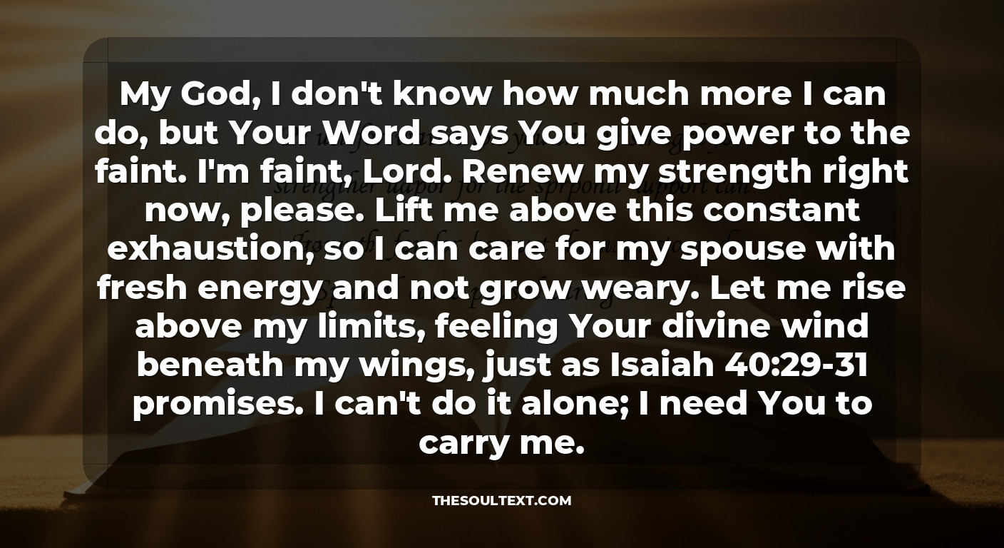 Prayer for Strength for Spousal Caregivers