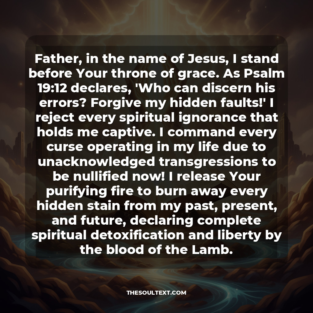 Prayer for the Forgiveness of Secret and Unknown Sins