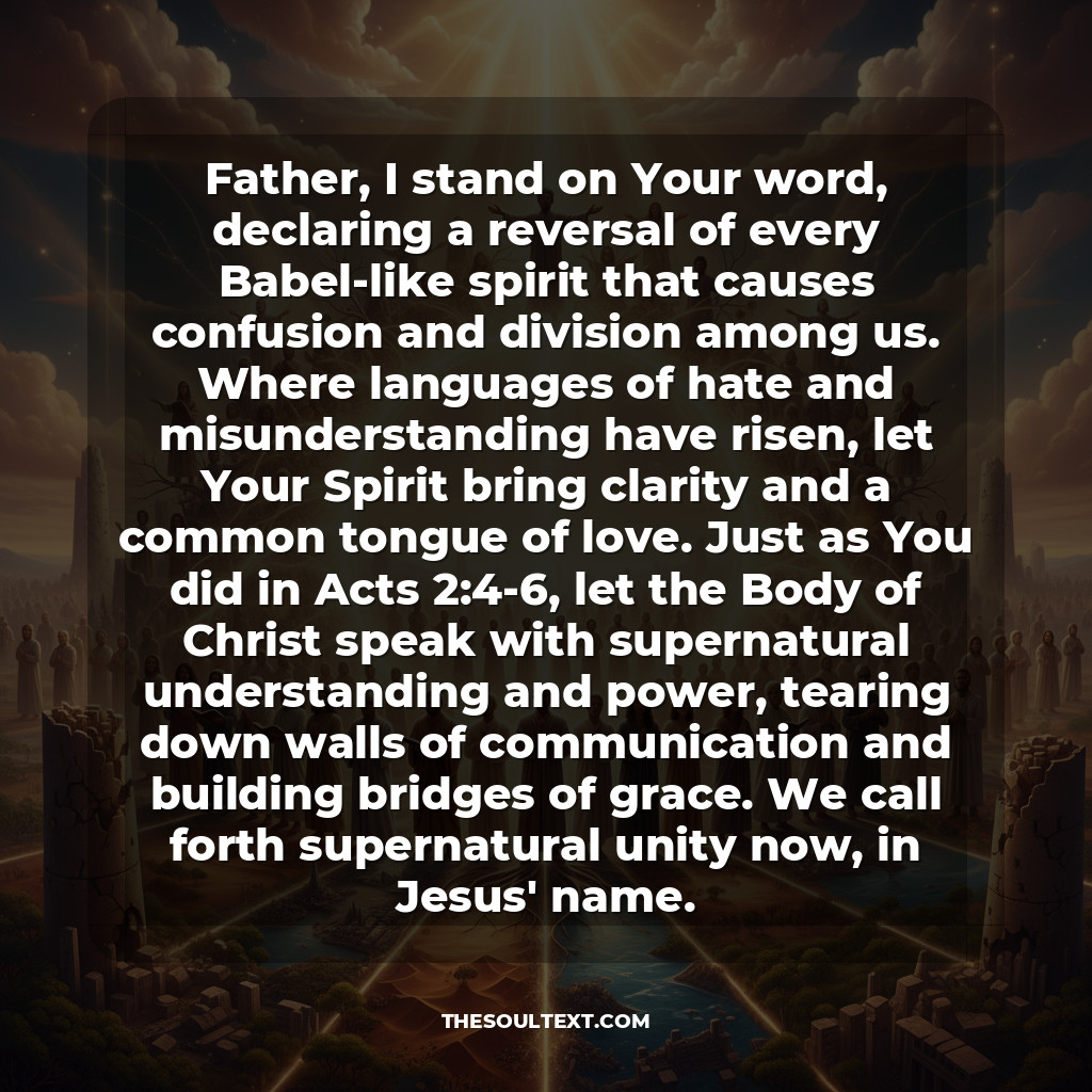Prayer for Unity in a Divided World (the Anti-babel)