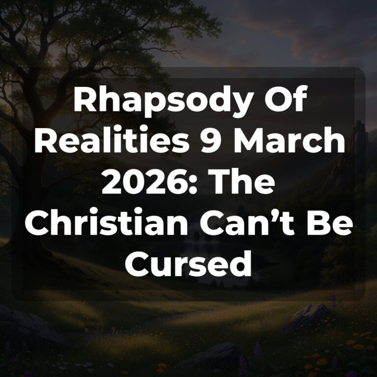 Rhapsody Of Realities 9 March 2026: The Christian Can’t Be Cursed