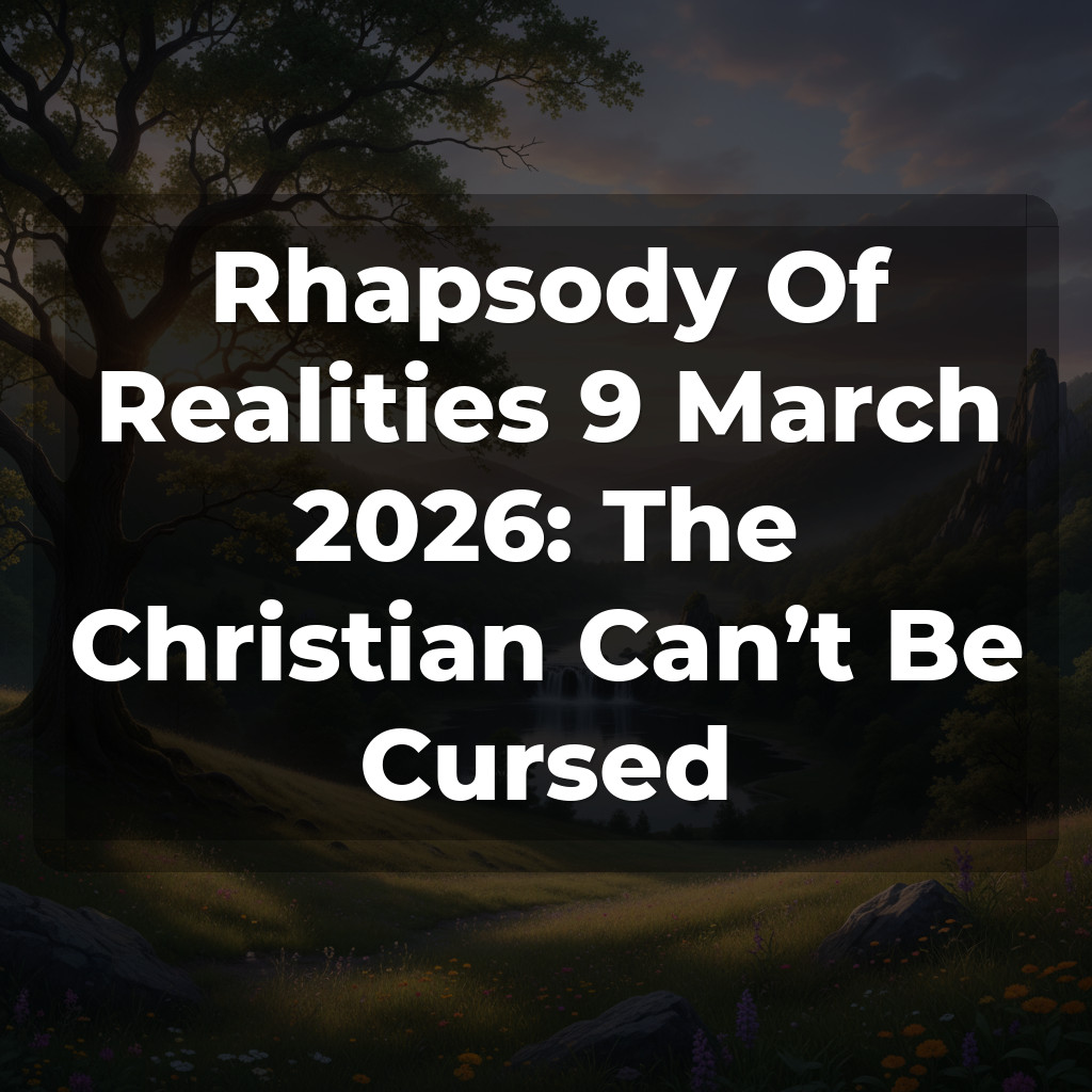 Rhapsody Of Realities 9 March 2026: The Christian Can’t Be Cursed