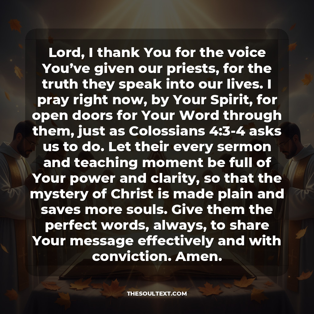 Thanksgiving Prayer for Priests (pastor Appreciation)
