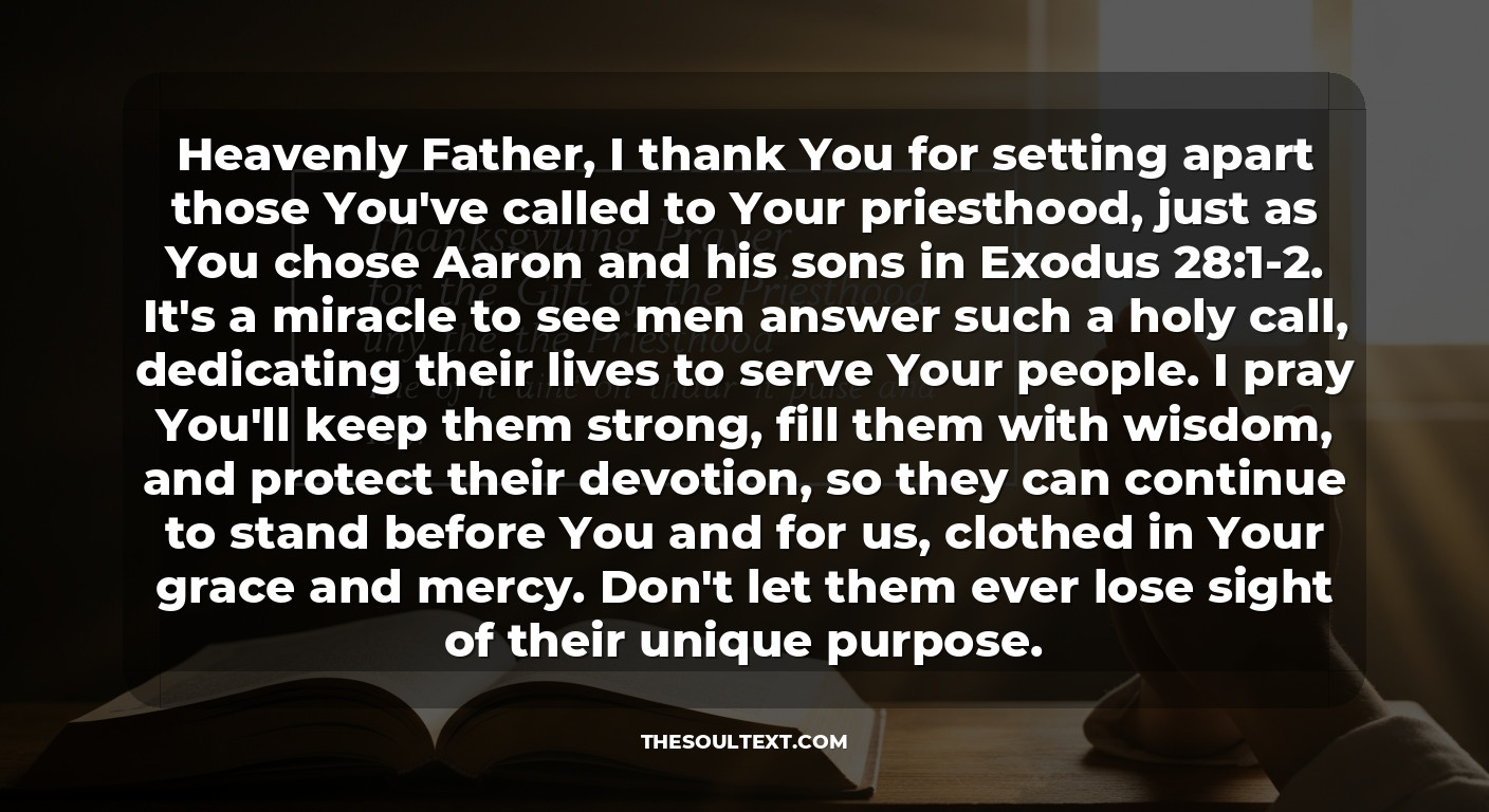 Thanksgiving Prayer for the Gift of the Priesthood