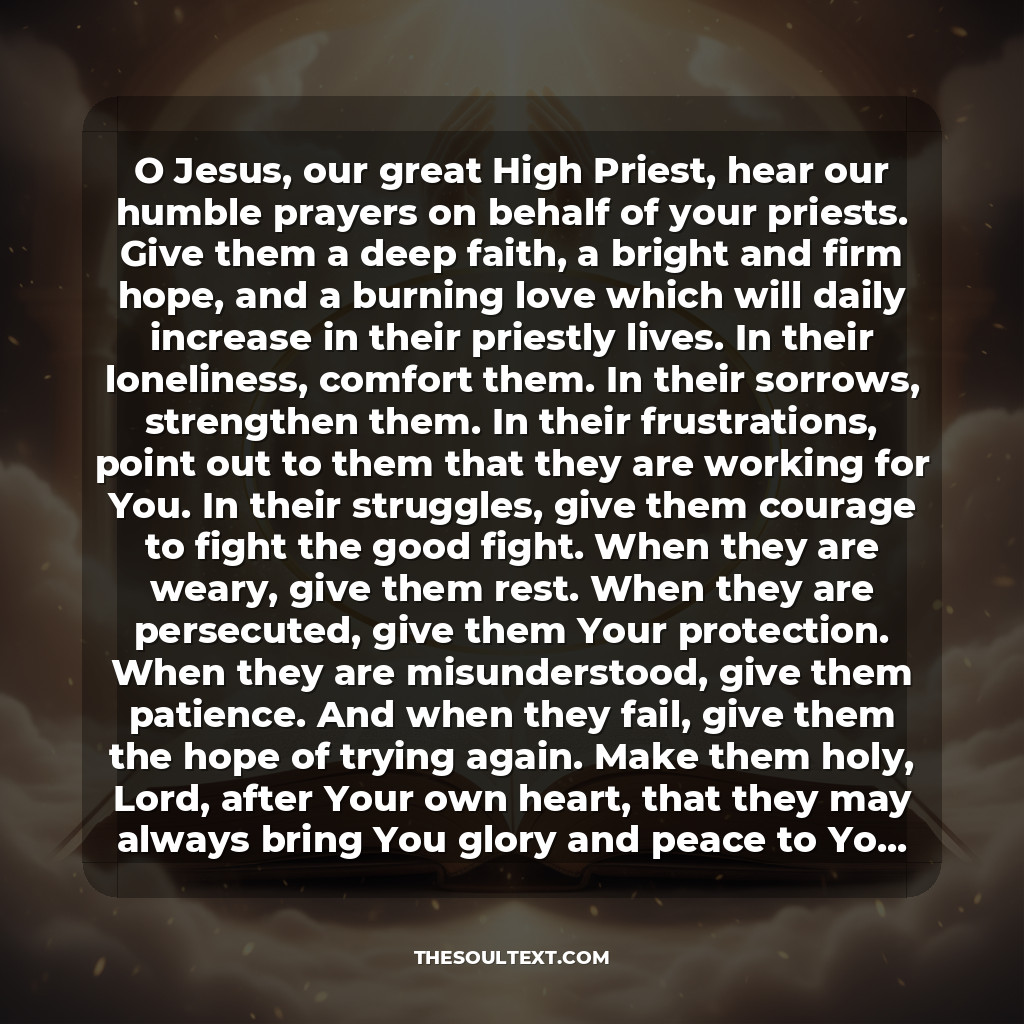 The Official St. John Vianney Prayer for Priests Traditional Text
