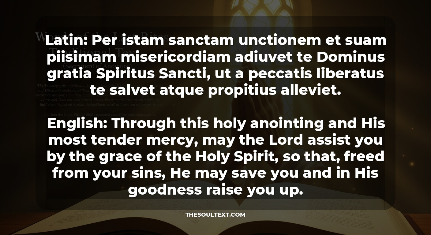 The Words of the Last Rites Traditional Text (the Sacrament of Anointing)