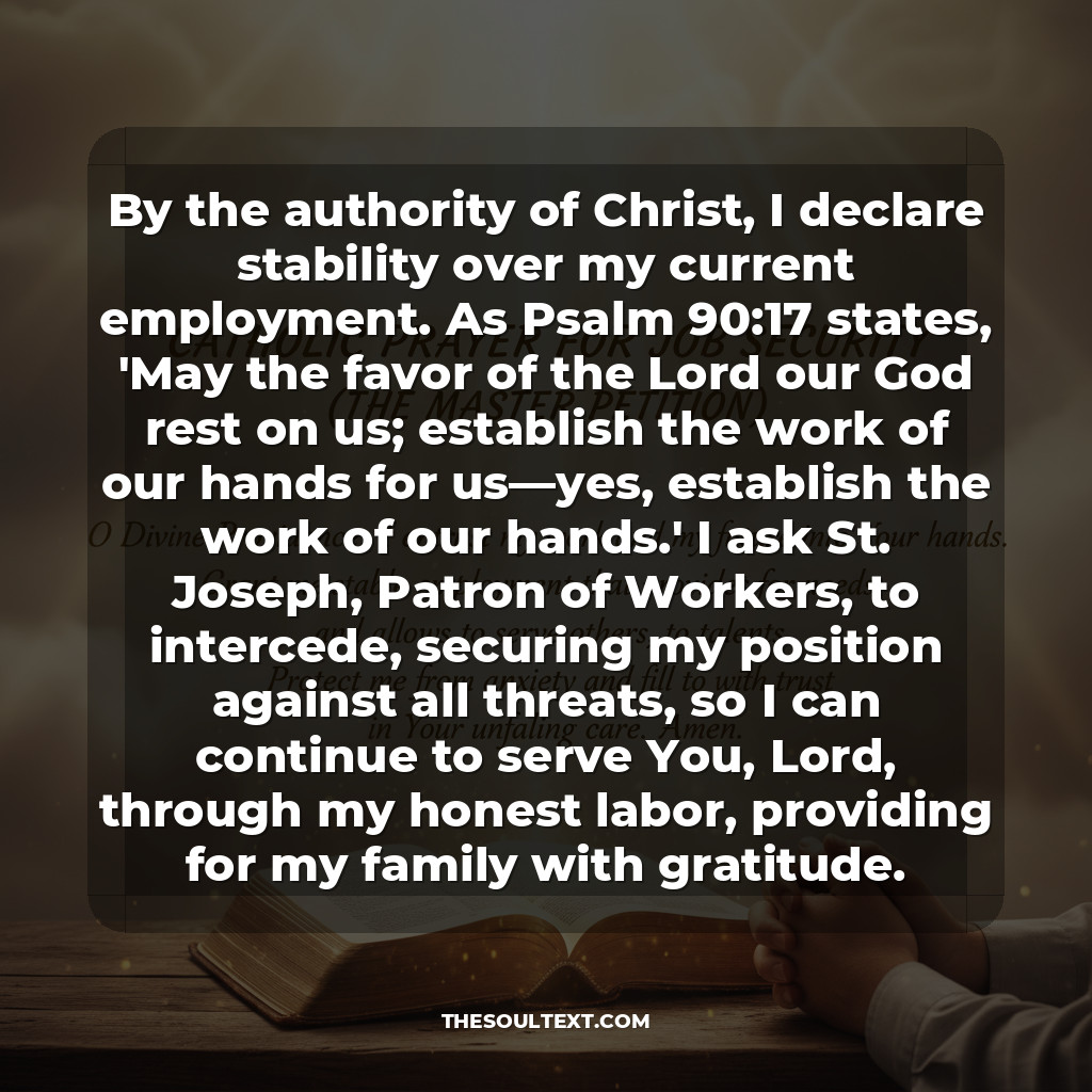 Catholic Prayer for Job Security (the Master Petition)
