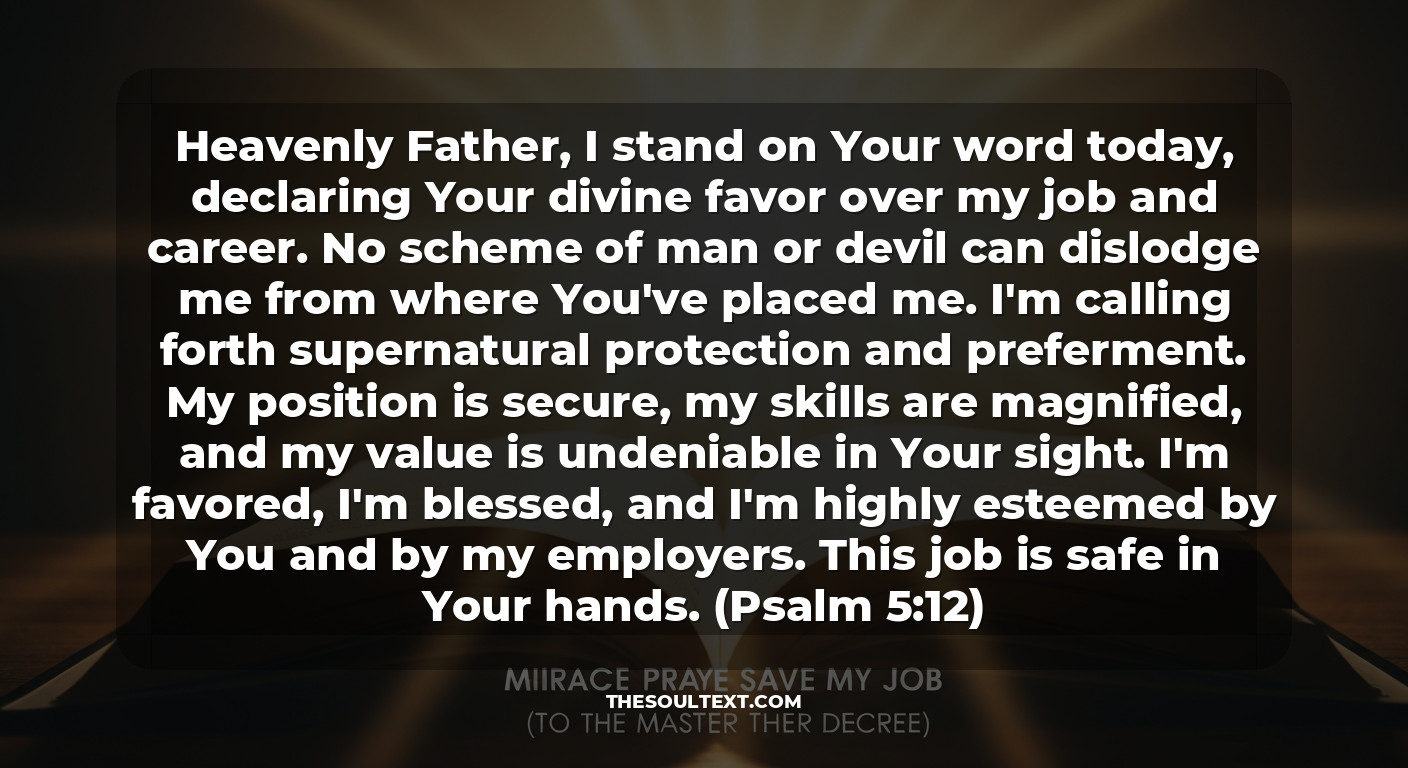Miracle Prayer to Save My Job (the Master Decree)