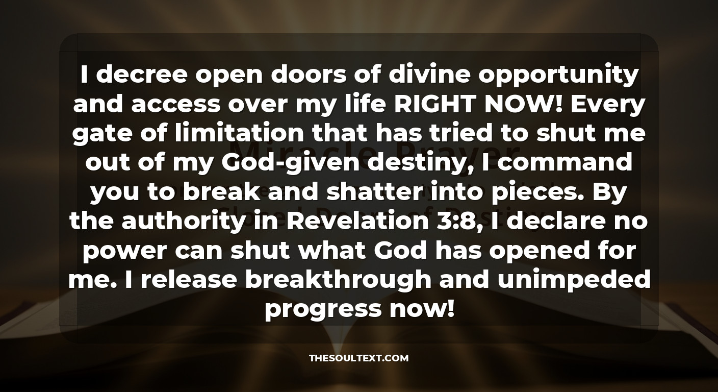 Miracle Prayer to Unlock Closed Doors of Destiny
