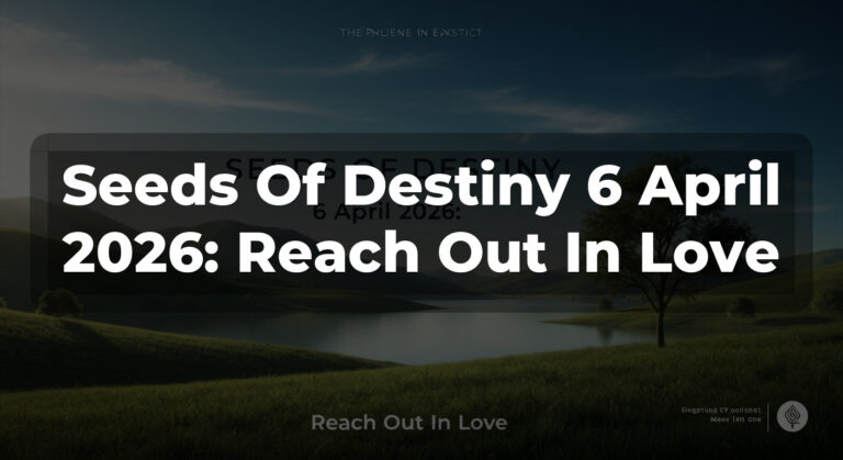 Seeds Of Destiny 6 April 2026: Reach Out In Love